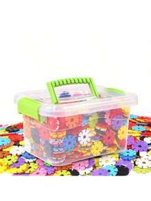 100 Pieces/Set, Early Education Toy Snowflake Puzzle Blocks, Kindergarten Children, Boys And Girls, Baby Intelligence Development Blocks Are Very Suitable For Kindergarten Classrooms(Some Colors And Styles Are Random)(The Specific Size Of Each Individual Image Is Explained) - Multicolor - View 11