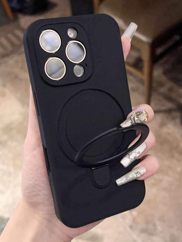 For Magnetic Wireless Charge Soft Silicone Holder Case Compatible With IPhone 17Air 17 16 15 14 13 12 11 Pro Max 16e Soft Cases Magnetic Liquid Silicone Cover