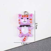 Pingente de Gato Fofo de Resina com Tamanho de 15*27mm, Atacado para Clips de Cabelo, Brincos, Colar, Acessórios de Chaveiro DIY