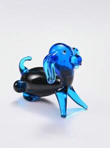 1 peça mini estatueta realista de elefante ou cachorro de vidro colorido, decoração para casa, entretenimento, peça central para mesa de jantar, decoração de conto de fadas para casa e jardim, decoração de mesa de festa, acessório para fotografia
