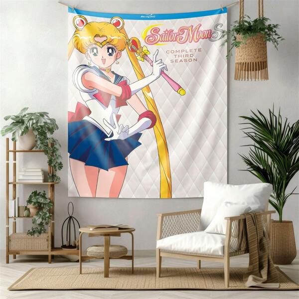 bandai 1 Stück Sailor Mond Wandteppich, süße Sailor Mond Zimmer Deko, Studentenwohnheim Dekoration, süßes pinkes Zuhause Dekorationsplakat, Matratze, Schlafzimmer Dekoration, Wanddekoration Wandteppich