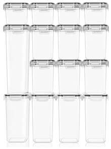 Set de 15 Recipientes Herméticos Contenedores para Alimentos Color Transparente Hermética Multiusos Almacenamiento Organizador Kitchen Storage Food Keeper - Transparente - Ver 5