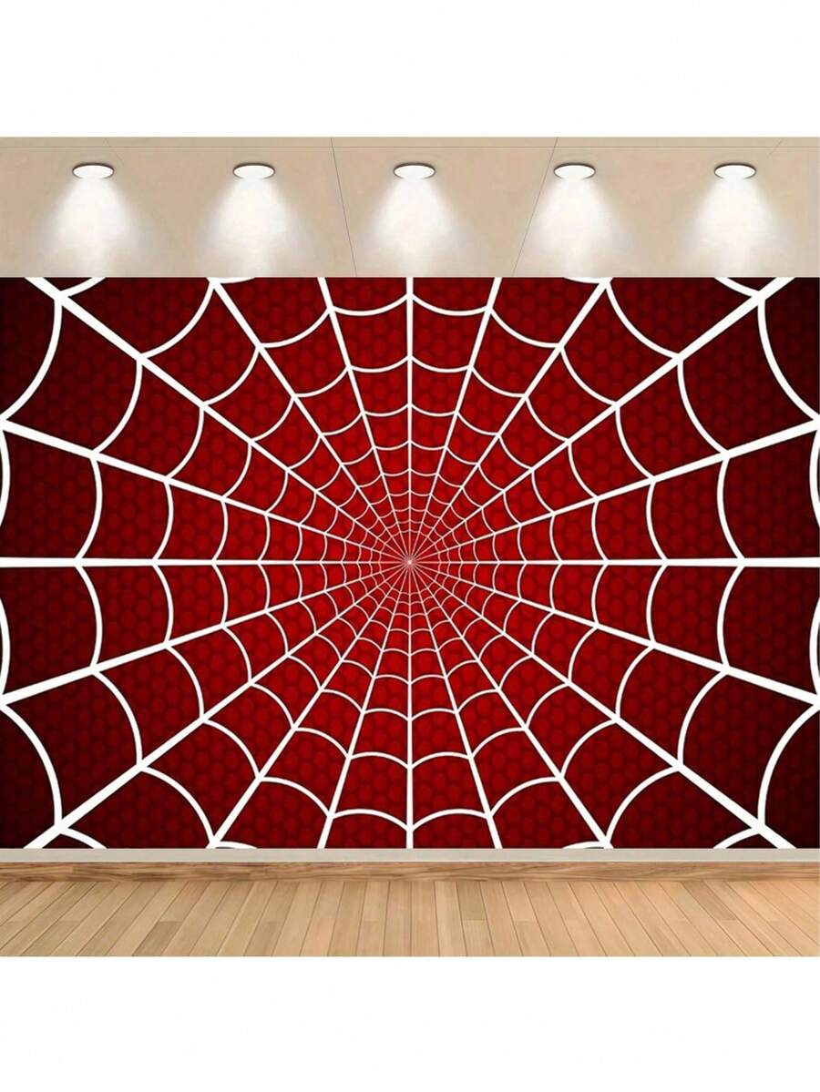 1PC Super Hero Spider Web Birthday Banner - Multi-Size, Multi-Purpose Party Backdrop Cloth For Men And Women - Universal Decoration For All Seasons, Indoor And Outdoor Decoration, Photo Studio, Garden Decoration, Party Decoration And Phone Booth.