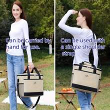 Bolsa enfriadora grande para exteriores, bolsa de almuerzo aislada con diseño ergonómico, correa para el hombro ajustable para uso al aire libre, campamento, trabajo, sin contacto con alimentos, temporada de vuelta a la escuela