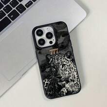 1 件黑色猎豹唇印和数字 TPU 手机壳适用于 /Redmi 智能手机防水防震防摔防刮