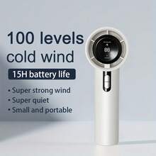 15000 RPM Silent Fan, Usb Rechargeable & 12 Hours Battery Life, 1-100 LED Digital Fan Holiday, Small And Portable, Suitable For Outdoor Sports, Camping, Hiking, Cool Stuff For Teens, Traveling Gadgets - 霧面黑 - 查看 8