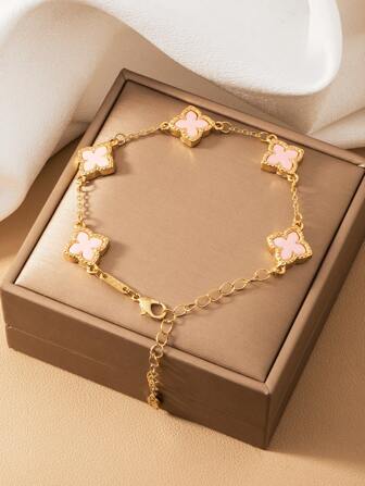 1 件全新优雅幸运四叶草女士手链，适合夏季日常佩戴，馈赠朋友的绝佳礼物