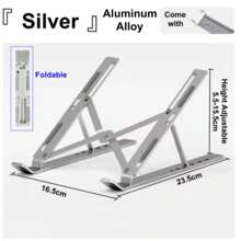 Supporto regolabile per laptop, supporto da tavolo in lega di alluminio, supporto portatile pieghevole per Macbook Air Pro, notebook, tablet, raffreddamento