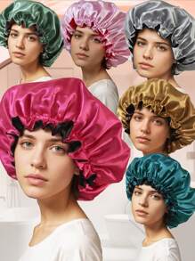Doppellagige feste Haarbonnet, Seidentopf, Satin Bonnet, weich und atmungsaktiv, geeignet zum Schlafen zuhause, tägliches Haarstyling, Haarhaube