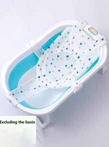 1 pieza Red de baño en forma de T con 5 hebillas, soporte de baño transpirable y antideslizante para bebé de 0 a 18 meses. Apto para la mayoría de bañeras. Nuestra red de baño también se puede usar como flotador para bebé en Navidad, Halloween, Acción de Gracias para asegurar un baño  y alegre de su bebé.