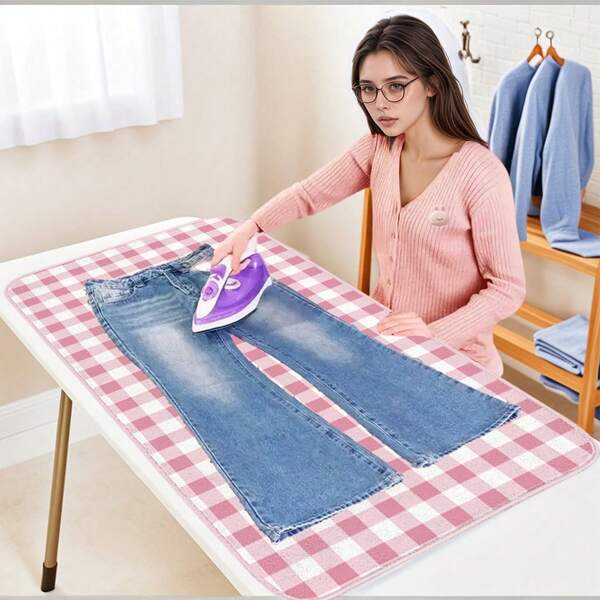 1pc Portable/Foldable Ironing Pad, Tabletop Ironing Mat, Thick Ironing Blanket For Countertop, Door Steamer Pad, Washer/Dryer Heat Resistant Cushion Cover, Travel Ironing Board