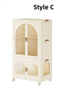 White Transparent Window Wardrobe Storage Cabinet Storage Shelf Coat Rack Shoe Rack Shoe Rack Bookcase Removable Removable Folding Multi-Functional Use Can Be Freely Combined For Living Room, Study, Bedroom, Dormitory, Holiday Gifts, Storage,Christmas Room Decor,Christmas Gift