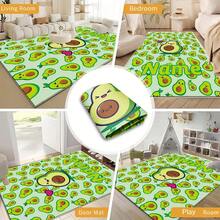 1pc Personalized Avocado Pattern Custom Name High Definition Digital Print Carpet, Suitable For Living Room, Bedroom, Outdoor - Multicolor - View 7