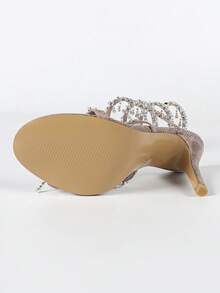 Giày cao gót Stiletto cho nữ, thời trang tối giản quai dán đá Rhinestone, mũi tròn, kiểu dáng cơ bản cho mùa hè và mùa thu - Màu tím - Xem 10