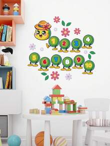 1 szt. Urocza naklejka na podłogę z PVC z kreskówkową gąsienicą, uroczy ślad gąsienicy, cyfrowa naklejka na ścianę z gąsienicą, dekoracja do pokoju dziecięcego, salon, letnia dekoracja pokoju na Halloween i Boże Narodzenie, dekoracje ścienne, spersonalizowana naklejka na podłogę, płytki podłogowe, wystrój kuchni i salonu, płytki podłogowe, samoprzylepne płytki podłogowe, odklejane