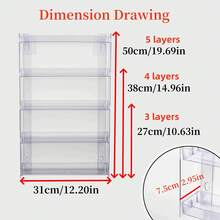 1 件 3/4/5 层透明壁挂式化妆品展示架，可调节香水展示壁挂托盘，适用于梳妆台，坚固的口红和液体粉底收纳整理架，适用于浴室，容量大，稳定，非常适合家庭收纳和装饰