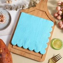 20pcs/40pcs/120pcs, Colourful Wavy Edge Napkins, 6.5 X 6.5 Inches, Party Disposable Paper Napkins, Multi-Colour Napkins With Wavy Edge Design, Suitable For Dinner, Wedding, Birthday Party Supplies.