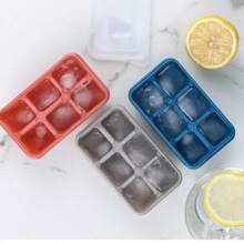 Eiswürfelformen in verschiedenen Farben: quadratische 6-Kavitäten Eiswürfelbereiter geeignet für Cocktails und Whisky, mit einfachem Entformen.