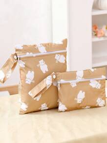 2 tamaños de bolsas impermeables, bolsa de almacenamiento impermeable para pañales de bebé y piezas de bomba, bolsa de pañales reutilizable con bolsillos con cremallera y asa, bolsa de viaje, playa, piscina, bolsa de gimnasio para trajes de baño y ropa mojada