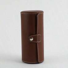 1pc Portable Circular Watch Case, 3 Slots Leather Watch Box Storage Organizer For Travel And Home Use For Women Storage Organizer Travel Essentials Back To School Dormitory Storage - Multicolor - View 8