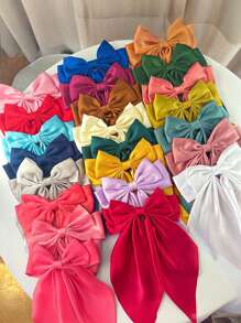 1/10/20Pcs Random Color Hair Bows With Long Tail Bow Hair Clips Elegant Hair Ribbon Hair Accessories For Women Daily Wear Suitable For Many Occasion Valentine's Day Valentines,Hair Barrettes Claw Clips