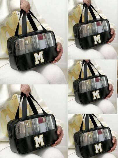 1个多功能PVC洗漱包，大容量化妆包，防水旅行收纳包，可收纳化妆品、护肤品、化妆刷、香水，适合海滩、学校、浴室、度假、母亲节、圣诞节、送给妈妈、家人、朋友的礼物，夏季必备，化妆包，化妆袋，化妆包，化妆品收纳包，化妆品整理包，旅行，化妆袋，包，梳妆台，化妆袋，旅行必备，化妆包，旅行必备，梳妆配件，小化妆包，化妆袋，化妆品包，旅行必备，大容量，大化妆包，圣诞礼物，收纳袋，旅行，送给女性的旅行必备礼物，收纳袋，手拿包/小手提包，化妆品整理包，化妆品收纳包，收纳袋，刷子架，迷你收纳袋，大容量收纳袋，送给女性的礼物，圣诞节礼物，送给女性的礼物创意