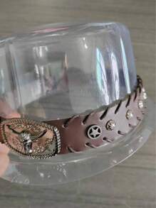 1 pièce Chapeau de cowboy unisexe décoré de taureau, motif de vache, style western, convenant pour les voyages, les sorties décontractées, les soirées de cowboy dans les bars, les fêtes à thème western et l'usage quotidien
