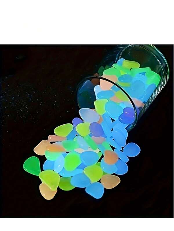 1000pcs Glow In The Dark Garden Pebbles For Yard And Walkways Decor, DIY Decorative Luminous Stones,Create A Magical Garden,Aquarium Decoration,Landscaping,Christmas Decorations Or Wedding Decoration(0.3inch-0.43inch),Valentine's Day