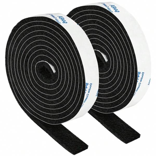Black Felt Strips With Adhesive Backing, Felt Rolls With Adhesive Pads, And 2 Rolls Of 0.5 X 60 Inches Felt Furniture Strips For Furniture