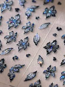Elegant Butterfly Wing Nail Stickers - Self-Adhesive, Fragrance-Free, Suitable For Hand & Foot Decoration, Graceful Design, Easy To Apply, Perfect Choice For DIY Manicure In Autumn/Winter - Black - View 7