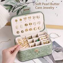 Hộp đựng trang sức in sang trọng mới, Hộp đựng trang sức nhiều ngăn dung tích lớn, Hộp đựng đồng hồ đeo tay bằng da hoa cao cấp, Hộp đựng trang sức hai tầng cho phụ nữ, Hộp đựng đồ dùng du lịch thiết yếu khi quay lại trường, Ký túc xá - Nhiều màu - Xem 4