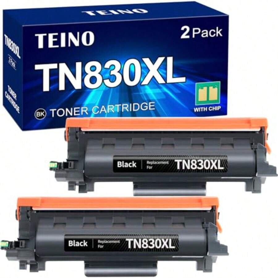 TEINO Compatible TN830XL Toner Cartridge Replacement For Brother TN830XL TN830 XL TN 830 Toner For HLL2460DW DCPL2640DW HLL2420DW HLL2405W MFCL2820DW HLL2480DW HLL2400D Printer Black2 Pack