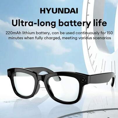  Kính thông minh HYUNDAI M01 AI, Tai nghe Bluetooth, Phiên dịch thông minh, Trợ lý giọng nói giao tiếp đa ngôn ngữ, Camera tích hợp, Thời lượng pin cực dài, Độ trễ thấp, Nghe nhạc, Gọi điện, Hội nghị, Văn phòng, Kinh doanh, Du lịch, Tai nghe không dây dạng kính.