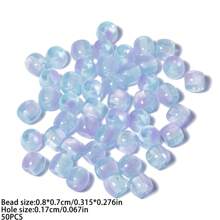 8mm 50pcs Jelly Cylinder-Shaped Resin Beads Bracelet Loose Spacer Beads For DIY Charm Jewelry Making Accessories