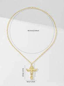 1 pièce Nouveau collier pendentif 2025 en cuivre hypoallergénique avec pierre en zircone, ailes d'ange et croix de Jésus. Convient comme cadeau pour la mère, la Saint-Valentin, les couples, les amis, les membres de l'église, la communion, le port quotidien et les fêtes, la prière
