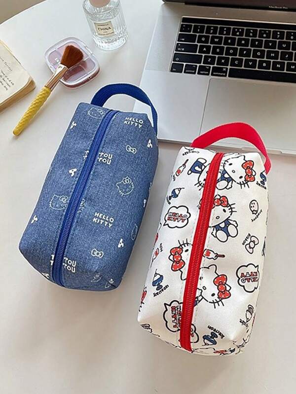 Sanrio Bolsa de maquillaje de mano adorable de Hello Kitty, bolsas de playa para regalo de mujer, organizador de gafas de sol, bolsas organizadoras de viaje, monedero de Navidad de gran capacidad, bolsa de maquillaje mini de accesorios de vacaciones de playa, organizador de almuerzo de verano, bolso organizador de monedas, bolsa para el período escolar, accesorios de camping para mujer.
