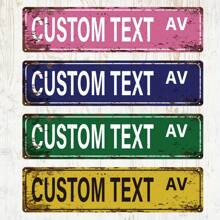 1pc Customized Iron Street Sign, Indoor Wall Decor For Home And Office, 4x16 Inches