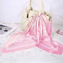 Satin Head Scarf - 27.5 Inch Silk Hair Wrap For Women - 粉色 - 查看 4