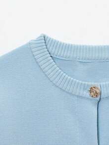 DEEKA Summer New Arrival Women Fashion Casual Short Sleeve Knit Top Spring - Blue - View 11