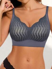 1pc Women's Soft Support Wireless Non-Padded Lift And Enhance Bra, Anti-Sagging, Seamless, Removable Cup