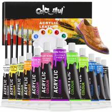 Kit de peinture acrylique pour baskets, chaussures, sacs et plus - 12/18 couleurs vibrantes, comprend un finisseur et 6 pinceaux avec palette - set de peinture flexible et imperméable pour artistes et artisans, fournitures scolaires, rentrée scolaire