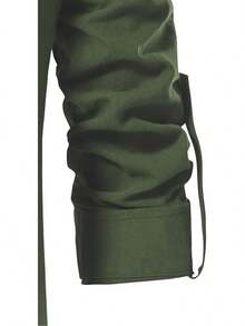 Men's Pure Cotton Retro Lace Up Shirts For Renaissance Pirate Viking Medieval - Army Green - View 6