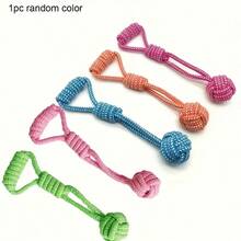 1pc Durable Dog Leash Toy With Ball, Chew And Tug Toy Suitable For All Breeds, Random Color Selection, Pet Supplies