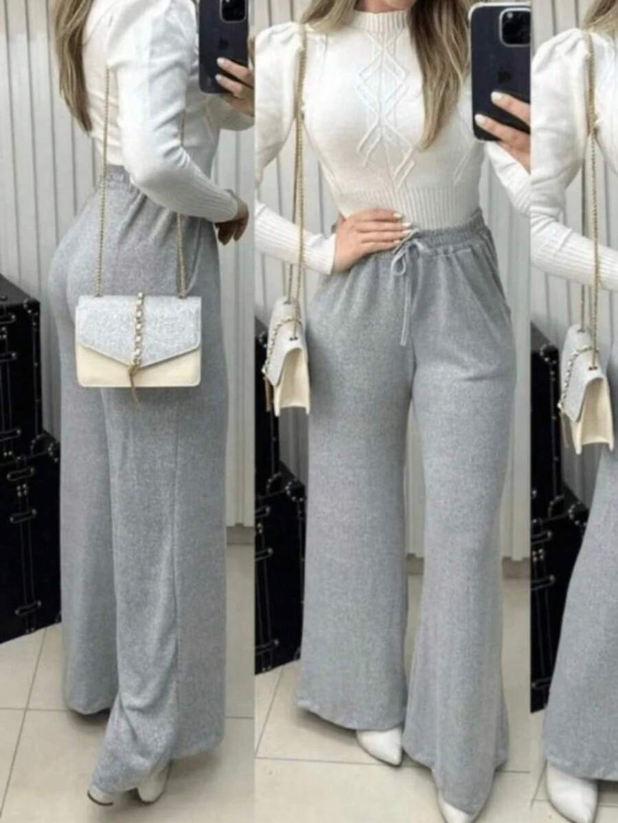 Women's Lanzinha Pants Winter Fashion Pantaloons - 灰色 灰色 - 查看 1