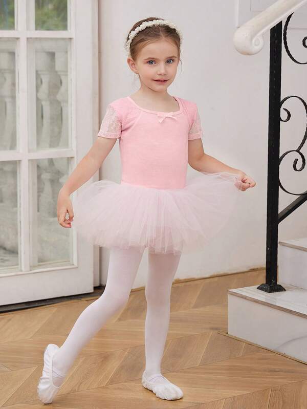 Maillot sin mangas de gimnasia, ballet y danza para niñas, color rosa