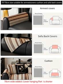 1pc All Season Sofa Cushion Cover, Modern Chenille Minimalist Anti-Dust Anti-Slip Sofa Seat Protector, Washable, Warm & Fashionable, Soft & Colorfast, Suitable For Bedroom, Office, Living Room, Home Decor, Pet Friendly - Brown - View 19