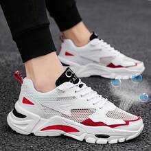 Men Casual Athletic Shoes - 白紅 - 查看 2