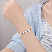 Pink & Blue "Big Sis/Bro" Beaded Clay Bracelet, Suitable As Easter Gift For Grandchildren, Sons & Daughters, Also Fit For Birthday, Back To School, Graduation, Cute Bracelet, Sibling & Friendship Bracelet