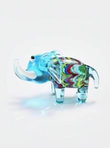 1 peça mini estatueta realista de elefante ou cachorro de vidro colorido, decoração para casa, entretenimento, peça central para mesa de jantar, decoração de conto de fadas para casa e jardim, decoração de mesa de festa, acessório para fotografia