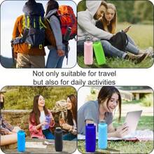 Botella de agua de silicona portátil, bebida deportiva plegable a prueba de fugas con asa, taza reutilizable lavable, equipo de camping ligero para campamento de verano al aire libre, acampada, senderismo, accesorios de viaje, utensilios de camping #6